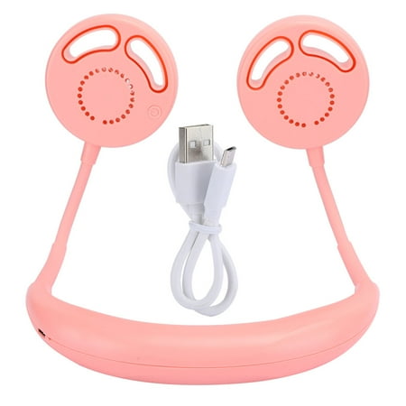 

2024 Portable Outdoor Sports Neck Hanging Fan No Blade Charging Folding Mini Fan for Running TravelPink