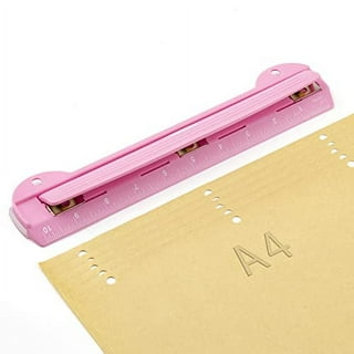 Enday 3 Ring Hole Punch with Plastic Ruler for 3 Ring Binder, Blue 1 Pack