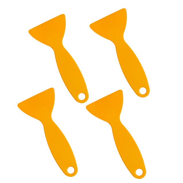 Herramienta limpiadora de ventanas, raspador de plástico para coche, escurridor de envoltura de vinilo, raspador triangular amarillo, pegatina de película para teléfono móvil, 4 Uds.