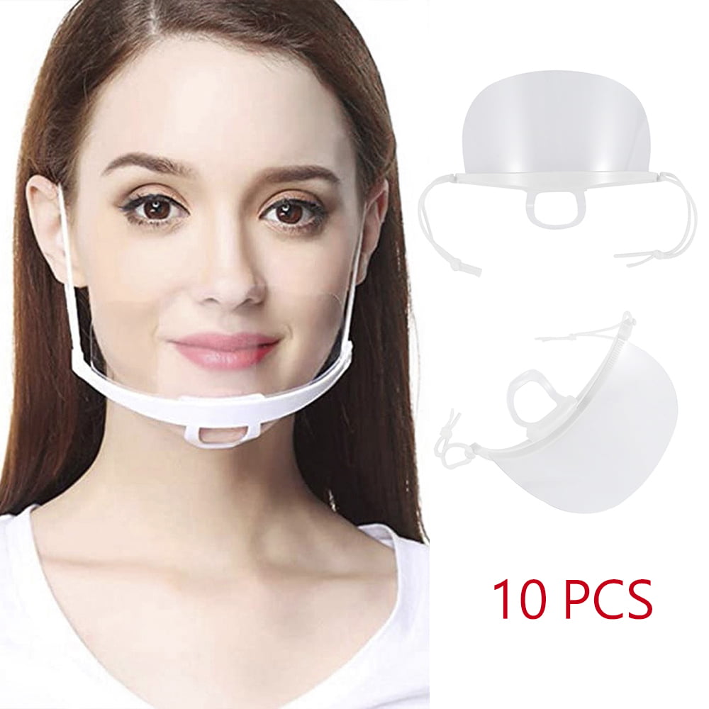 30Pcs Clear Safety Mouth Shield Cover Guard Anti-fog Face Shield Protector 