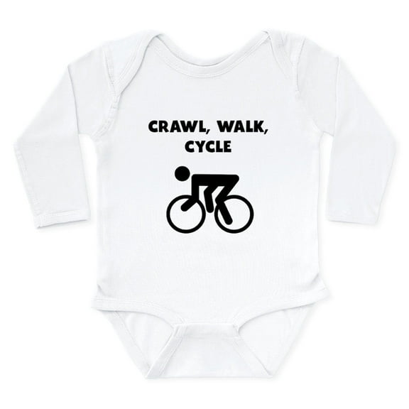 CafePress - Crawl Walk Cycle Body Suit - Long Sleeve Cotton Baby Bodysuit