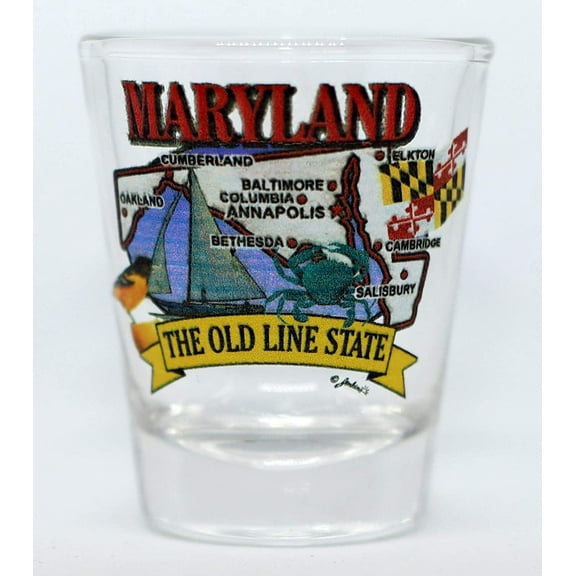 Maryland State Elements Map shot glass