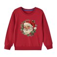 thumbnail image 2 of Odeerbi Toddler Girls Christmas Cotton Hoodies Fall Winter Pullover Hooded Sweatshirts Fall Winter Santa Claus Print Long Sleeve Sweater Top Toddler Clothes Red, 2 of 5