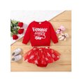 thumbnail image 2 of Bagilaanoe 3Pcs Newborn Baby Girls Valentine's Day Outfits Letters Print Long Sleeve Pullover Tops + Mesh Tutu Skirt 6M 12M 18M 24M Infant Casual Skirt Set, 2 of 9