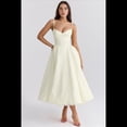 thumbnail image 4 of Vestidos de Invitada de Boda para Mujer, con Tirantes Finos, Corsé, para Fiesta de , con Encaje Floral, Vestidos Largos de Fiesta Crema XL, 4 of 9
