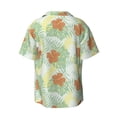 thumbnail image 5 of Uemuo Tropical Flowers Pattern Cotton Linen Short Sleeve Shirts,Casual Lightweight Button Down Shirts,Vacation Beach Summer Tops-4X-Large, 5 of 7