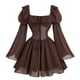 thumbnail image 1 of mfyjkho Vestidos para mujer, Vestido de gasa de manga larga con volantes y mangas acampanadas para mujer Vestidos maxi para mujer m, 1 of 3