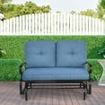 thumbnail image 3 of Costway 2-Person Outdoor Swing Glider Chair Bench Loveseat Cushioned Sofa Blue, 3 of 10