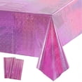 thumbnail image 1 of Glitter Purple Party Table Cloth - 54'' x 108'' - 2 Packs - Disposable Plastic Rectangular Tablecover for Demons/Galaxy/Space/Birthday Themed, 1 of 6
