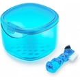 thumbnail image 1 of EZEELAI Denture Bath Case Denture Soaking Container with Lid Leak Proof, False Teeth Holder Mouthguard Storage Box Retainer Soaking Case - Transparent Blue, 1 of 8
