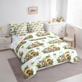thumbnail image 3 of Homewish Cute Zoo Animal 7-Piece Twin Bedding Sets,Green Monstera Leaf Coconut Tree Bedding Comforter Set,White Green Brown Sheet Sets For Girsl Boys,Super Cozy Room Decor Reversible, 3 of 8