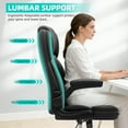 thumbnail image 3 of COOLHUT Bige and Tall Executive Office Chair 400lbs, Ergonomic PU Leather Computer Desk Chair with Flip-Up Armrests, Comfy Heavy Duty Office Chair for Home Office Gaming, Black, 3 of 12