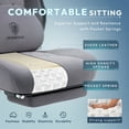 thumbnail image 2 of GOOSEA Fabric Gaming Chair with Heated Massage Lumbar Support, Big and Tall Game Chair for Adults, High Back PC Chair with Pocket Spring Cushion and Footrest, Grey, 2 of 10