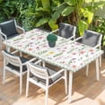 thumbnail image 2 of Spring Floral Table Cloths for 4 Foot Rectangle Tables, Pink Flowers Sage Green Plaid Pastoral Patio Waterproof Elastic Fitted Tablecloths, Washable Rectangular Table Cover for Camping, 2 of 8
