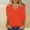 Orange, variant on Sakmal 3/4 Sleeve Ladies Tops Under $10 Orange V-Neck Solid T-Shirts Shirts for Women