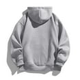 thumbnail image 4 of Fleece Lined Hoodie Mens Solid Color Hooded Sweatshirts Fall Winter Lightweight Jackets Plain Zip Up Hoodies Long Sleeve Tops Casual Pullover with Zip Pockets, 4 of 6