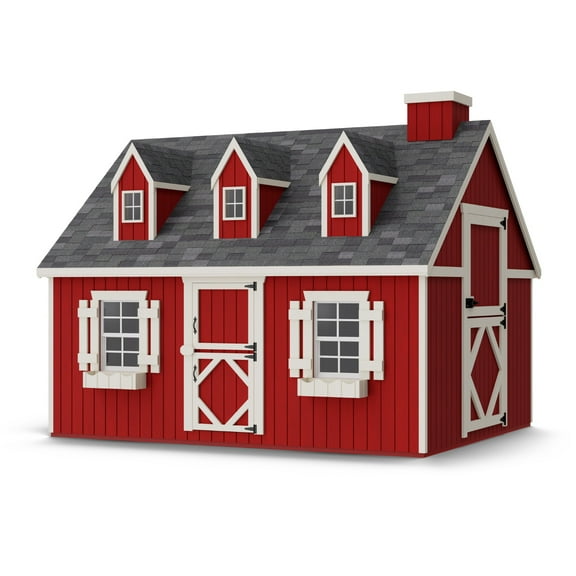 Little Cottage Co. 8x10 Cape Cod Playhouse with Floor, Outdoor Wood Do-It-Yourself Kit