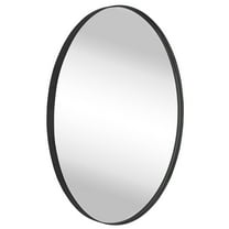 TEHOME Javell Oval Black Bathroom Mirror 20" x 30" Metal Framed Vanity