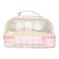 thumbnail image 1 of Bolsa de cosméticos ANGGREK estuche para lápices con diseño de conejo rosa transparente impermeable gran capacidad multiusos doble capa para la escuela, 1 of 8