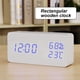 thumbnail image 5 of Reloj despertador LED Mesa de madera Humidómetro Termómetro Control de voz Temporizador de escritorio digital, Madera blanca Luz azul Advancent HA004025-06, 5 of 6