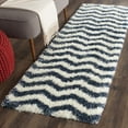 thumbnail image 4 of SAFAVIEH Montreal Caprice Zigzag Stripes Shag Area Rug, Ivory/Blue, 8' x 10', 4 of 11