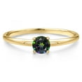 thumbnail image 3 of Gem Stone King 14K Yellow Gold Green Mystic Topaz Engagement Ring for Women | 0.55 Cttw | Round 5MM | Gemstone November Birthstone | Size 5, 3 of 6