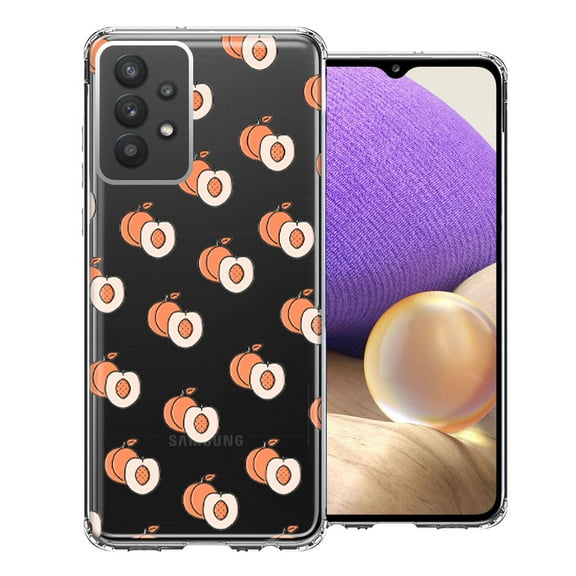 MUNDAZE For Samsung Galaxy A32 Polka Dot Peaches Design Double Layer Phone Case Cover