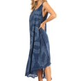 thumbnail image 3 of Sakkas Rocio Women's Sleeveless Caftan Beach Cover up Dress Casual Relaxed Tie dye - Midnight Blue - One Size, 3 of 5