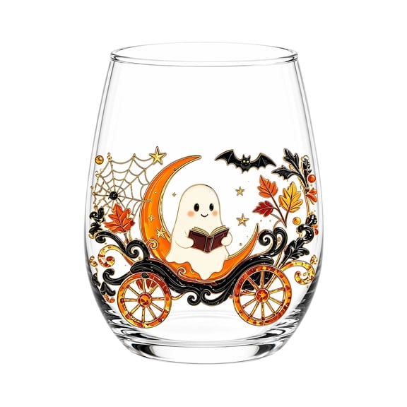 Clear Halloween Water Glass, 4.2 Inch 400ml 3D Engraved Artisan Tumbler, Spooky Drinkware for Enchanted Bar (13)