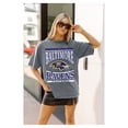 thumbnail image 3 of Women's Gameday Couture  Gray Baltimore Ravens Oversized Classic Grind Washed T-Shirt, 3 of 4