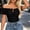 Black, variant on Women's Off-Shoulder Keyhole Cutout Top, Short Sleeve, Form-Fitting Fabric for Night Out & Casual Wear Black XXL