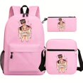 thumbnail image 2 of 3 Piezas Mochila Bandolera Y Juego De Bolsos Para Bolígrafos, Linda Mochila De Niña De Dibujos Animados, Bolsas De Viaje Para Hombres Y Mujeres, Mochilas Escolares De Gran Capacidad Para Adolescentes,, 2 of 4