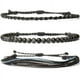 thumbnail image 1 of Xiao Hua Pulsera de cuentas de piedra natural hecha a mano, regalo para hombres, pulsera de cuerda ajustable, 3 piezas A06, 1 of 5