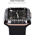 thumbnail image 3 of 2-Pack Crystal Diamond Bling Cases Compatible for Apple Watch Series 8 45mm Series 7, Niyattn Protective Bumper for iWatch Series 8 45mm Series 7(45mm, Black/Clear), 3 of 7