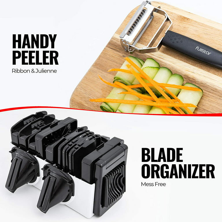 Fullstar All-in-1 Vegetable Chopper, Mandoline Slicer & Cheese Grater -  Multi Blade French Fry Cutter & Veggie Dicer - Includes Bonus Handheld