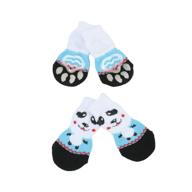 4pcs Non-Slip Dog Socks Knitted Pet Puppy Shoes Paw Print for S/M/L Dogs  Cats //