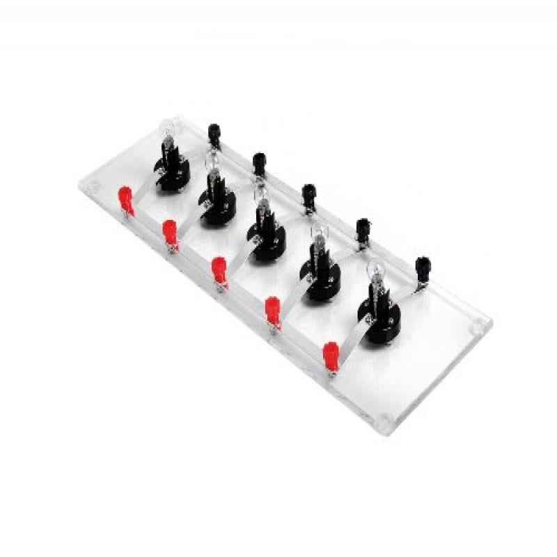 15-1/2 Length x 5-1/2 Width x 1-1/2 Height American Educational Five Lamp Economy Parallel and Series Circuits Board 