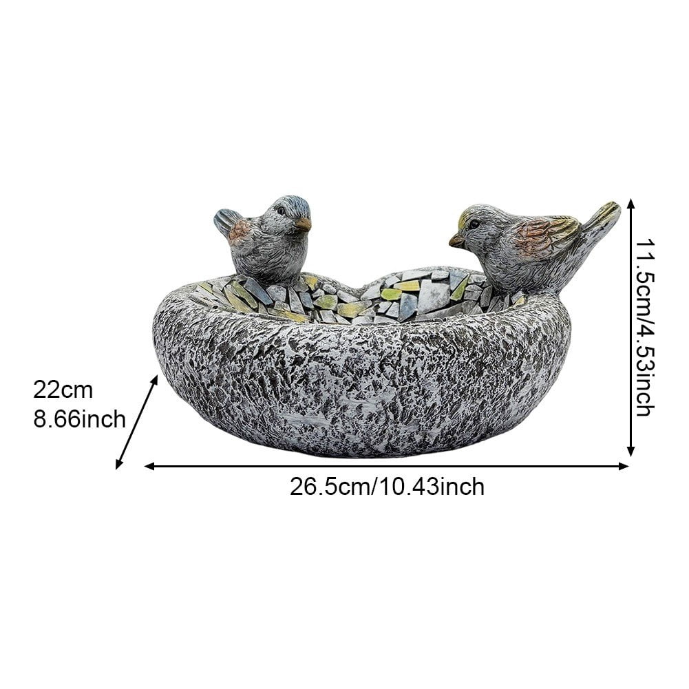 Vjnyvs Bird Bath Bowl Garden Bird Feeder Dish Statue Yard Resin Ornament Bird Water Bowl For Yard Outside Table Backyard
