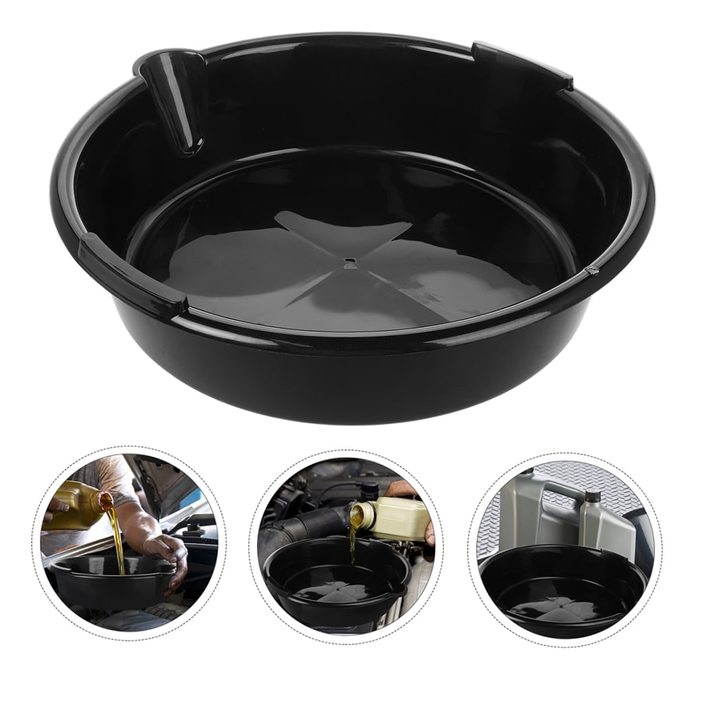 Supvox 2-Pack Reusable Oil Catch Pan Black Plastic Drip Tray for Spill Prevention and Control