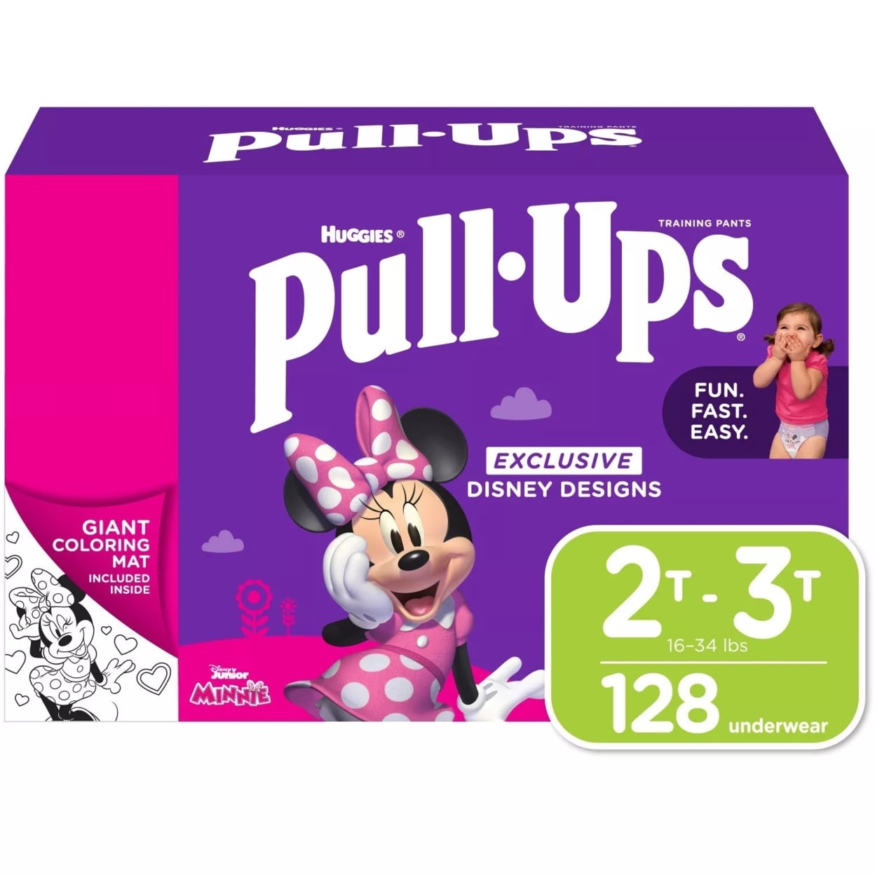 Huggies Pull-Ups Potty Training Pants for Girls 2T-3T 18-34 Pounds (128 Count)