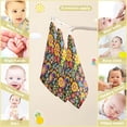 thumbnail image 2 of Floral with Rainbow Baby Muslin Washcloths Soft Absorbent Face Towel, Colorful Spring Flowers Burp Cloths Cotton Bath Wipes 5 PCS Infant Wash Cloth for Newborn Boys Girls 12x12 inches, 2 of 6