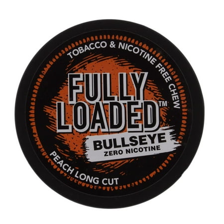 Fully Loaded Chew Tobacco and Nicotine Free Peach Bullseye Long Cut Sweet Flavor, Chewing (Best Way To Store Chewing Tobacco)