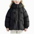 thumbnail image 3 of NOLDARES Girls' Boys' Hooded Puffer Jacket Winter Warm Down Ski Jacket Coat for Little & Big Kid,A048-Black, 3 of 7