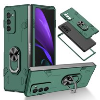 Galaxy Z Fold 2 Case with 360°Rotate Ring Holder, Allytech Premium Hard PC Scratch Resistant Anti-Drop Viewing Kickstand Folio Foldable Cover for Samsung Galaxy Z Fold 2 5G(2020), Darkgreen