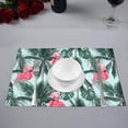 thumbnail image 2 of MKHERT Pink Flamingos Exotic Birds and Tropical Tree Palm Leaves Placemats Table Mats for Dining Room Kitchen Table Decoration 12x18 inch,Set of 6, 2 of 4