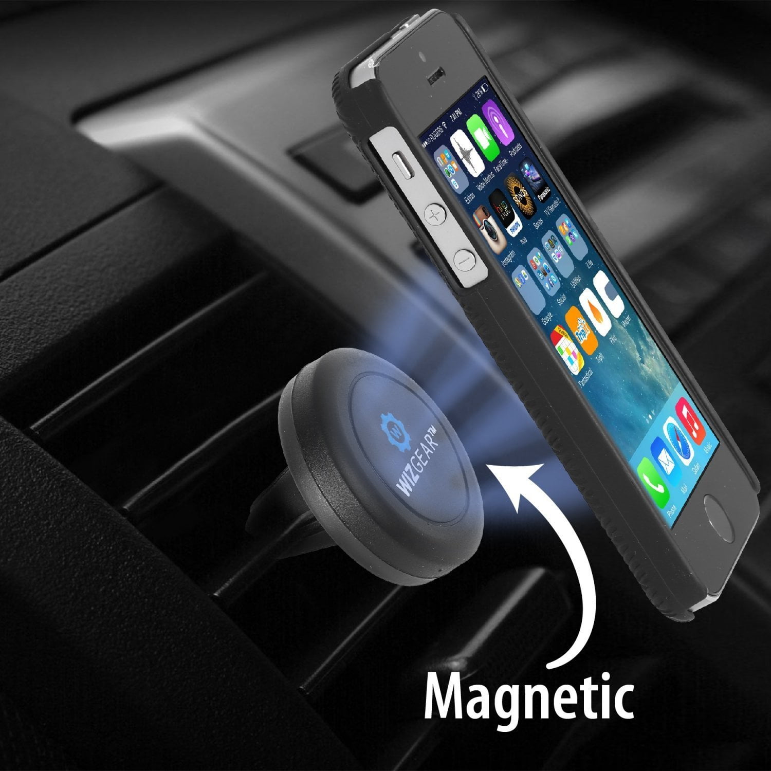 Magnetic Phone Car Mount Air Vent Phone Car Mount Universal Car Cellphone Holder Strong Magnetic Mount for Any Smartphone 2 Pack