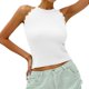 thumbnail image 1 of Top de verano sin mangas de punto para mujer - Camiseta holgada de color liso, 1 of 6