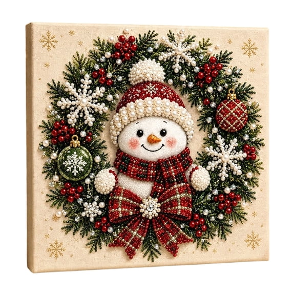 5D Christmas Pearl Diamond Art Kits for Adults 7.87x7.87in, Christmas Pearl Diamond Painting Kit, DIY Christmas Pearls Art for Home Decor Gift, A