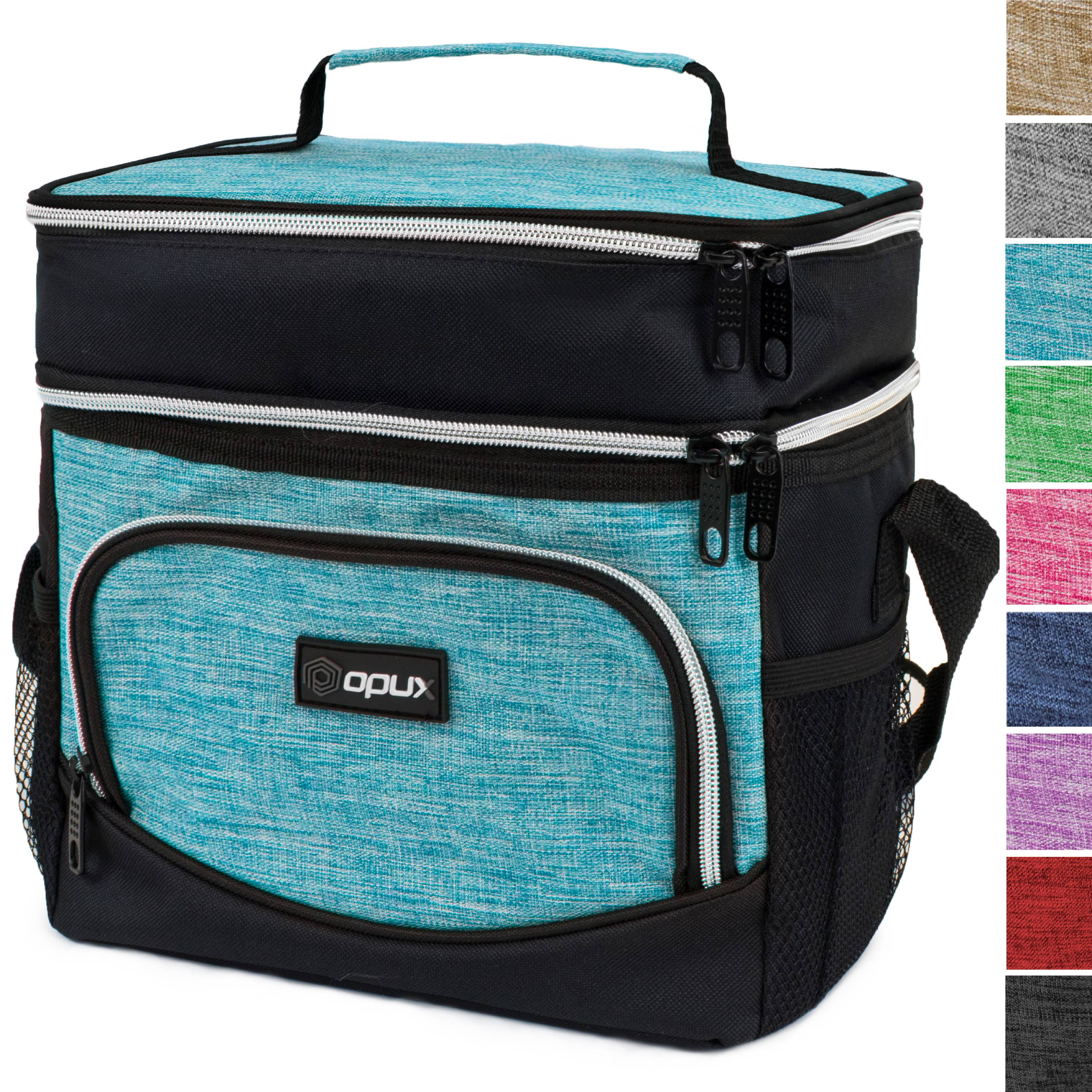 OPUX Insulated Dual Compartment Lunch Bag, Double Deck Lunch Box for ...