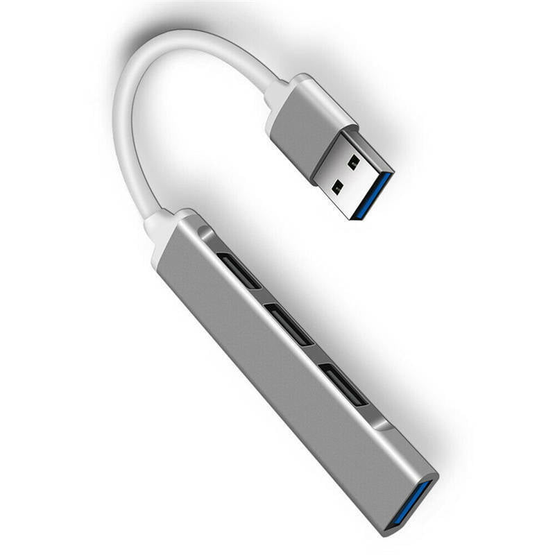 4-Port USB 2.0 Multi HUB Splitter Aluminum Adapter High Speed For PC 